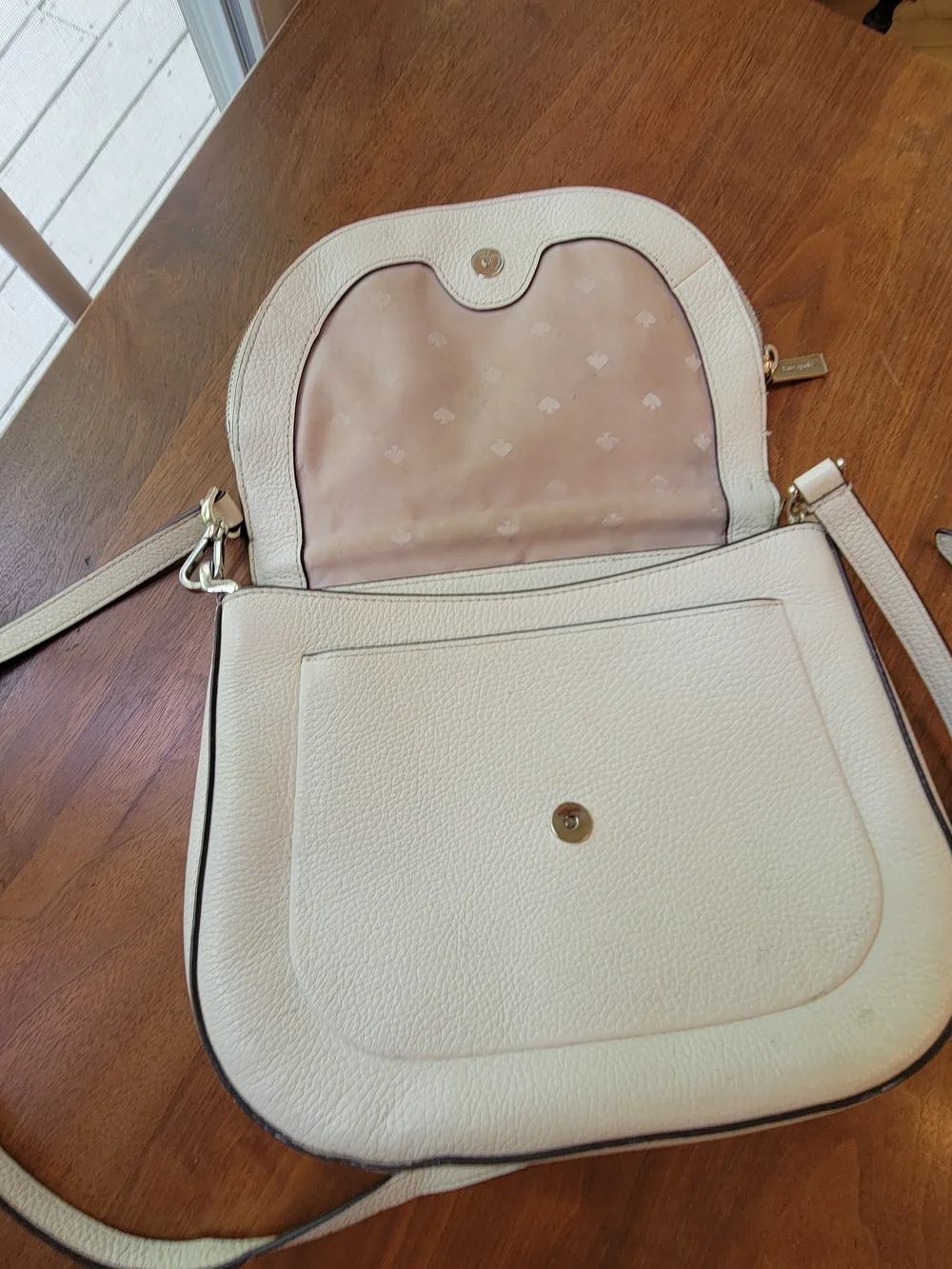 kate spade Pebbled Leather White Crossbody Bag
